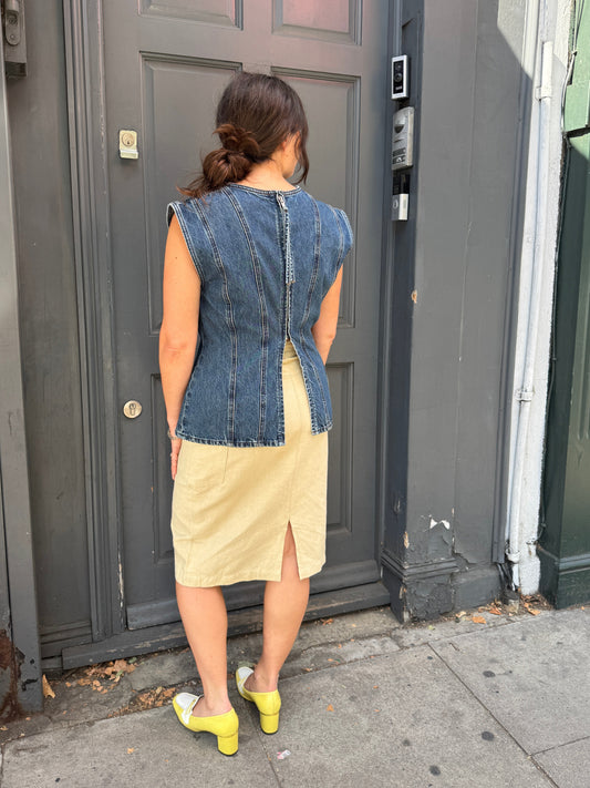 WOLF AND GYPSY LINEN CARGO SKIRT