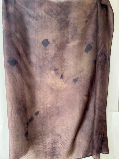 SLOW AND SOW SILK SCARF BROWN
