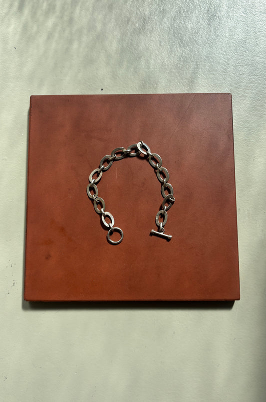 SANCROSANCT 925 SILVER OVAL T-BAR  BRACELET
