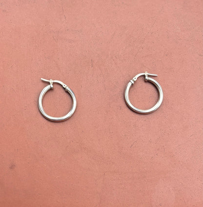SACROSANCT SILVER CLASSIC HOOP EARRINGS