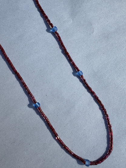 BEADING FOR PALESTINE NECKLACE GRAPE & BLUE