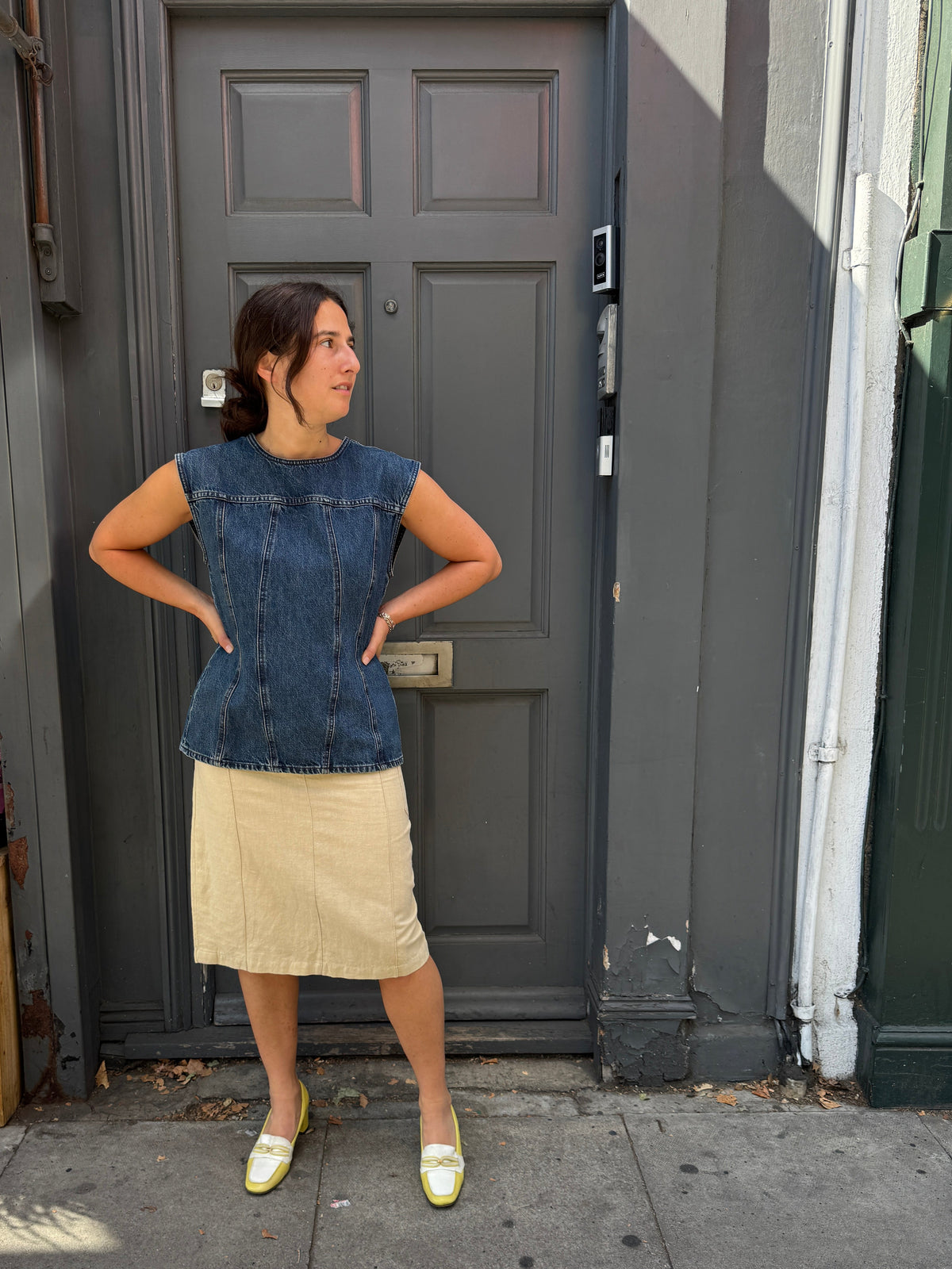 WOLF AND GYPSY LINEN CARGO SKIRT