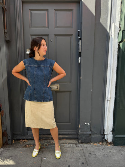 WOLF AND GYPSY LINEN CARGO SKIRT