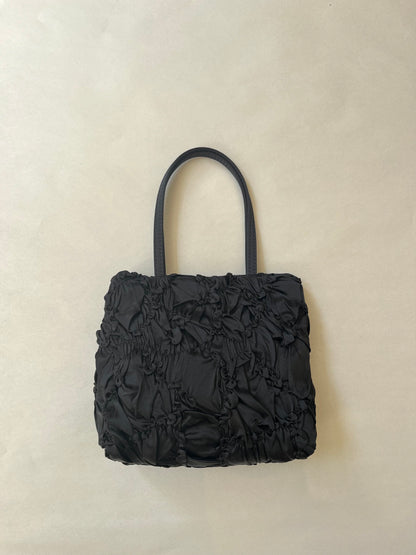 HAI LITTLE SILK RUCHED BAG IN BLACK