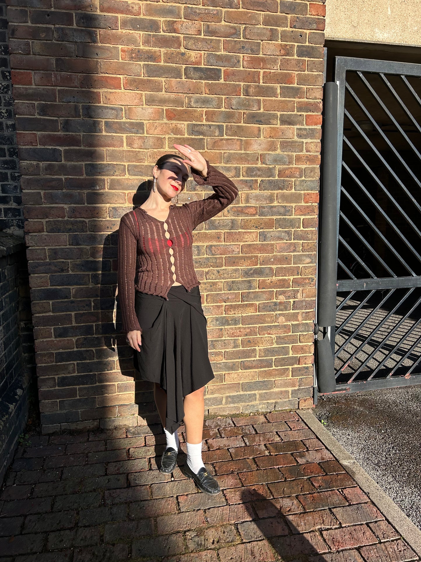 YIBRI ASYMMETRICAL TWISTED KNOT SKIRT