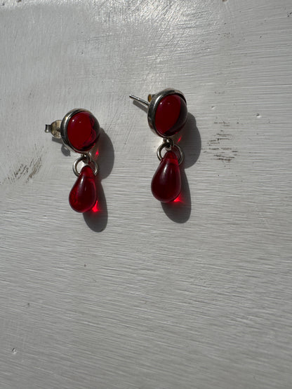 SISI JOIA PETIT DANIELLE EARRINGS RED