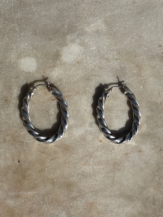 SACROSANCT CHUNKY TWISTED HOOP EARRINGS