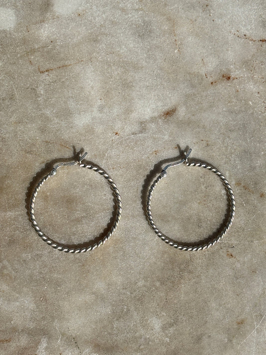 SACROSANCT TWISTED WIRE HOOP EARRINGS