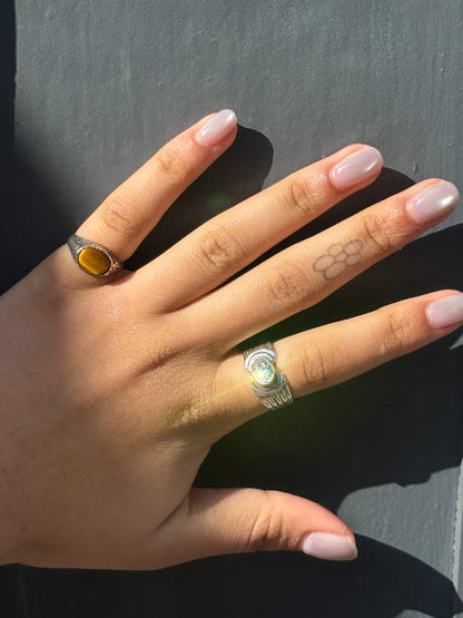 SACROSANCT TEXTURED TIGERS EYE RING