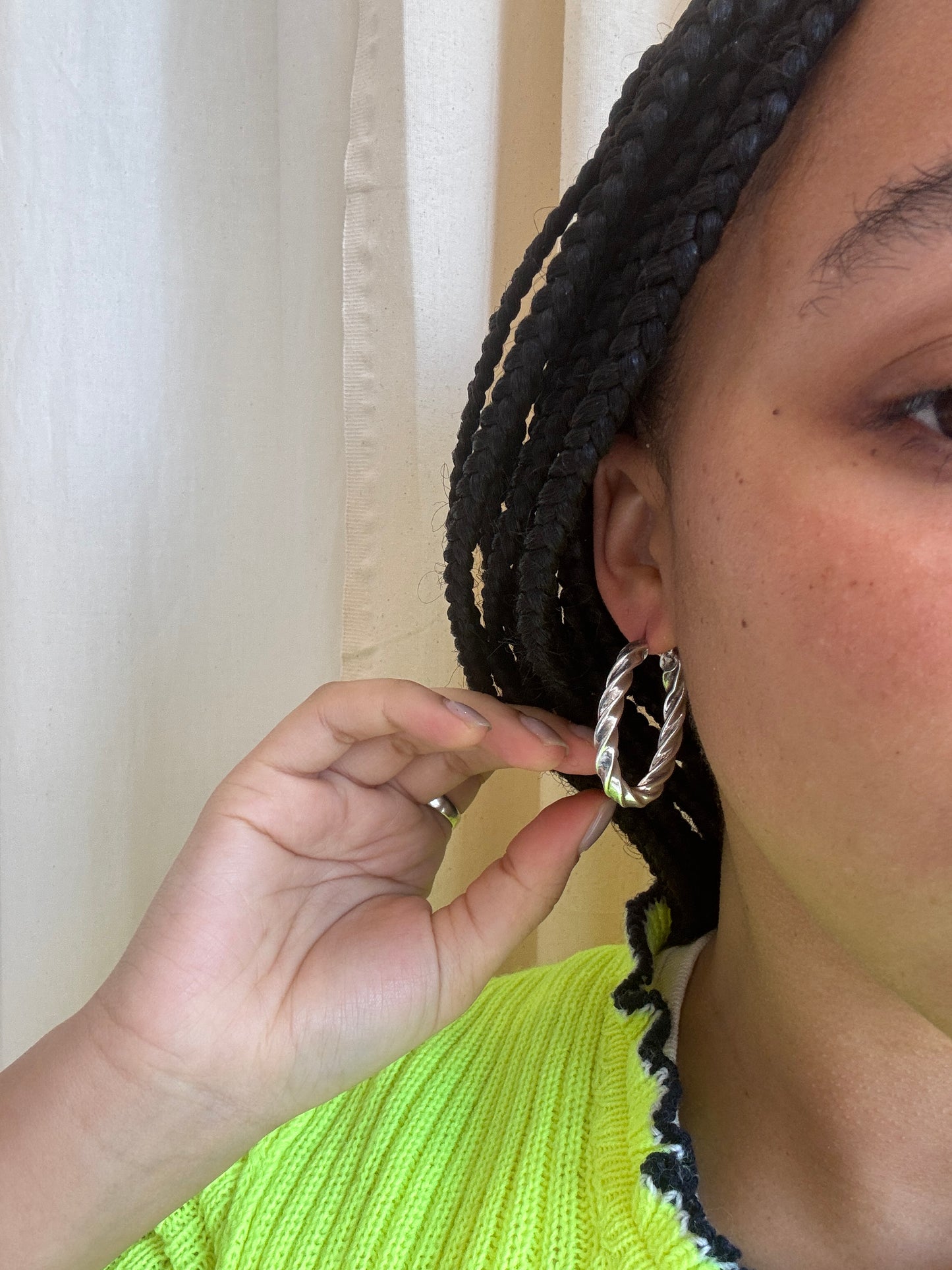 SACROSANCT CHUNKY TWISTED HOOP EARRINGS