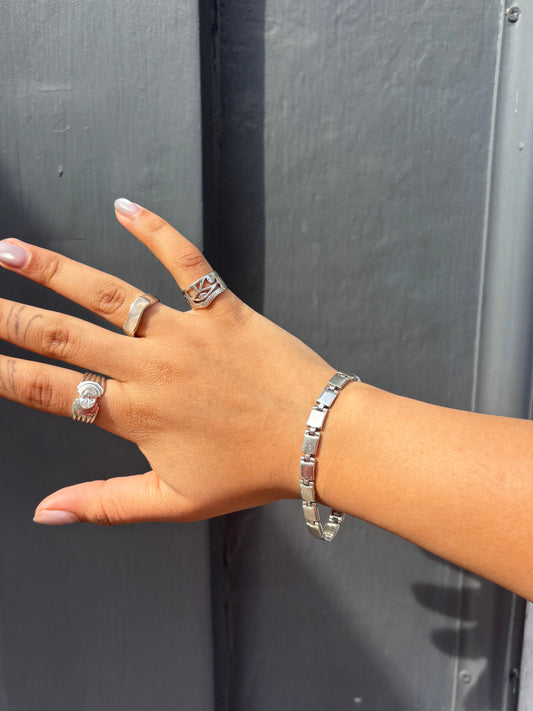 SACROSANCT SQUARE LINK STERLING BRACELET