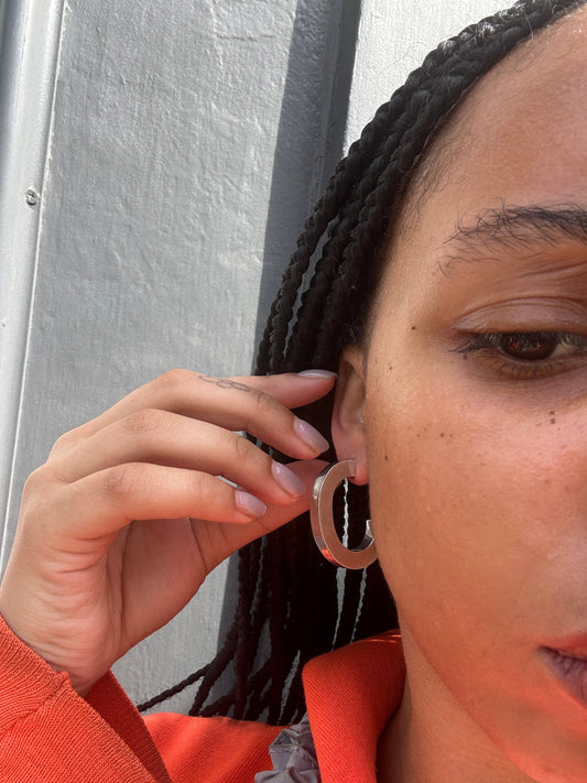 SACROSANCT LARGE SCULPTURAL HOOP EARRINGS