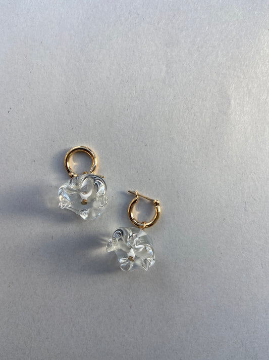 SISI JOIA BIG FLEURETTE EARRINGS CLEAR