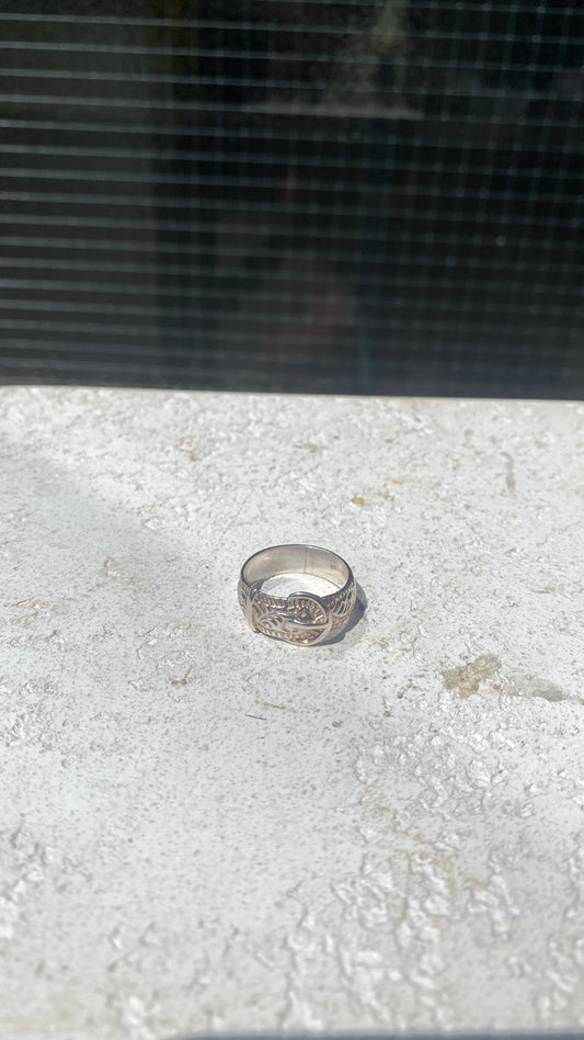 SACROSANCT STERLING SILVER BUCKLE RING