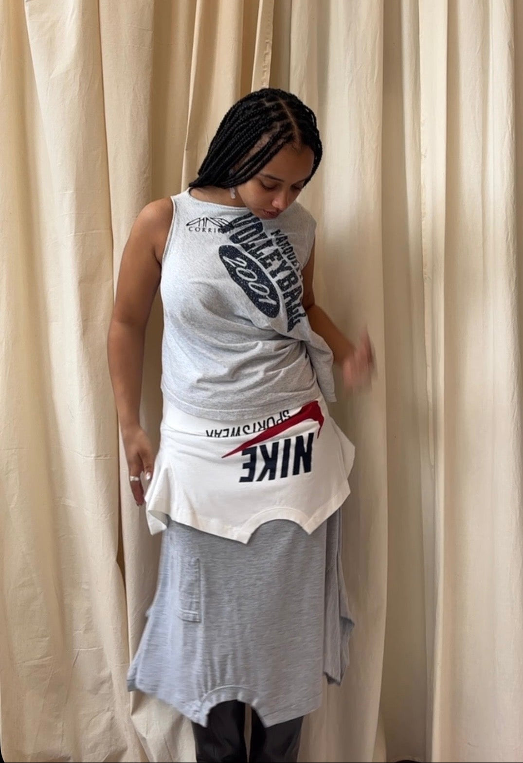 GINA CORRIERI WHITE NIKE MINI TSKIRT