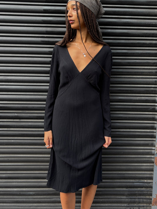 SK VINTAGE GHOST BLACK DRESS