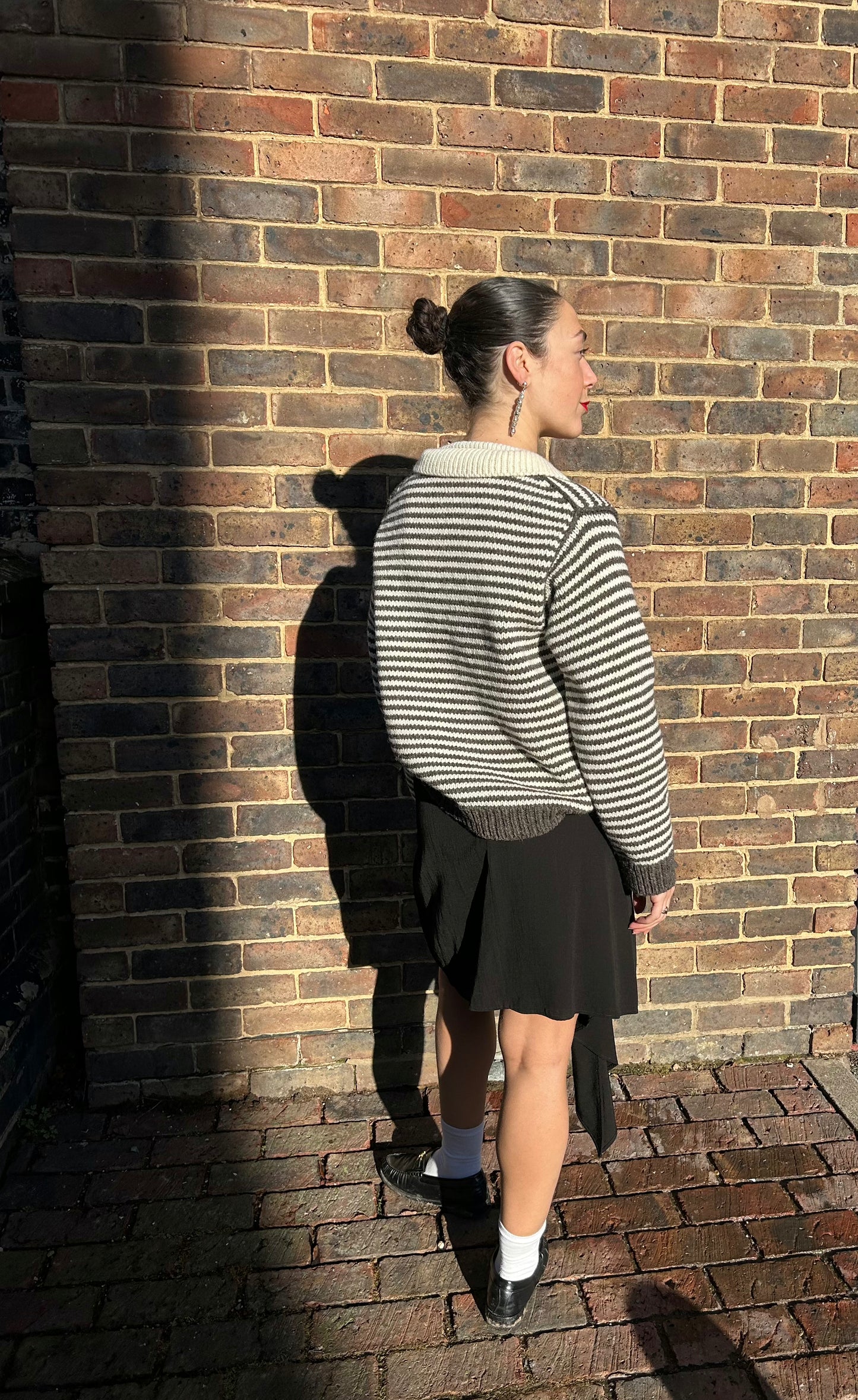 YETTON POLO WITH COLLAR GREY AND CREAM