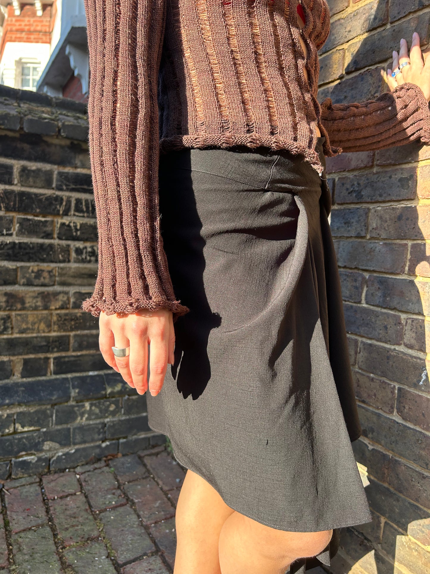 YIBRI ASYMMETRICAL TWISTED KNOT SKIRT