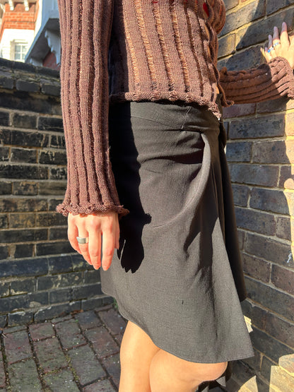 YIBRI ASYMMETRICAL TWISTED KNOT SKIRT