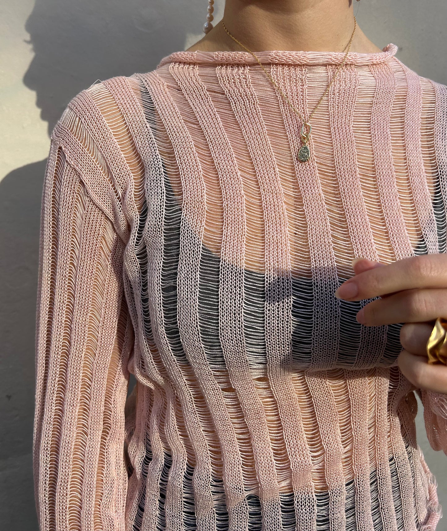 SOHER LONG SLEEVE KNIT TOP PINK