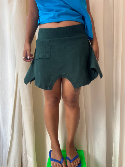 GINA CORRIERI T-SKIRT MINI DARK GREEN